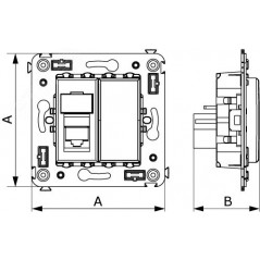 Avanti Розетка RJ-45 в стену, 5e одинарная, ''Черный квадрат''