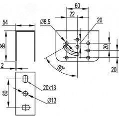 Крепление к потолку SML цинк-ламельное