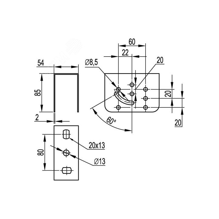 Крепление к потолку SML цинк-ламельное