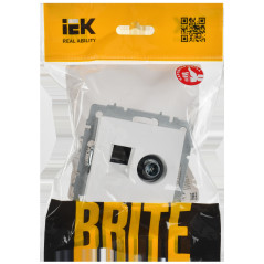 BRITE Розетка двойная TV+RJ45 кат.5E РТВ/РК12-БрАБ арктический белый IEK
