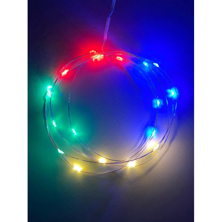 ENIN-2M Гирлянда LED Нить 2 м мультиколор, АА, IP20 (120/4800)