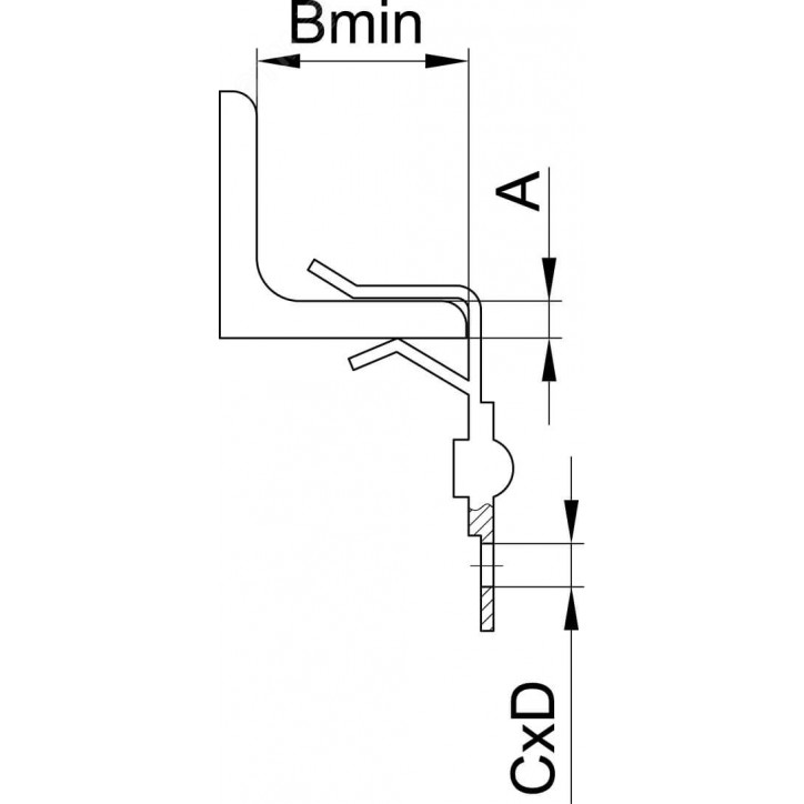 Крепеж для монтажной ленты к балке 1.5-4мм горизонтальный монтаж