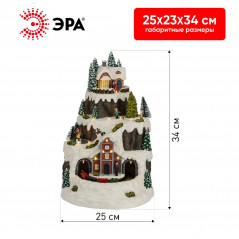 Новогодняя декоративная композиция Рождество, музыка, теплый белый свет, 3*АА, 25*23*34 см EFIS-S07