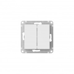 ATLASDESIGN AQUA 2-клавишный ВЫКЛЮЧАТЕЛЬ IP44, с х.5, 10АХ, быстрозажимные клеммы, БЕЛЫЙ