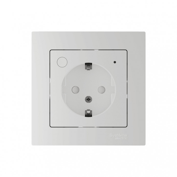 ATLASDESIGN SMART РОЗЕТКА с заземл., со шт., Zigbee, L+N, 16А, мех., БЕЛЫЙ