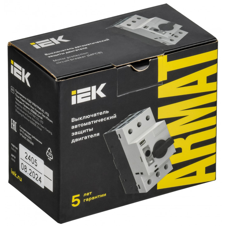 Автоматический выключатель защиты двигателя ARMAT A1 GV2P 0,63-1А IEK