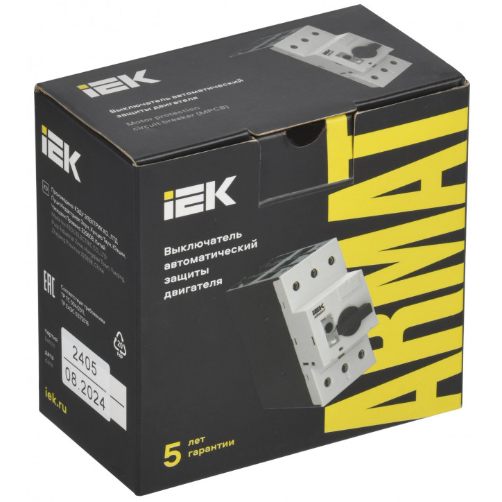 Автоматический выключатель защиты двигателя ARMAT A6 GV2P 6,3-10А IEK