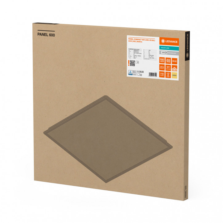 Панель светодиодная ДВО-33Вт 600х80 IP40/IP20 DALI UGR«19 белый Compact