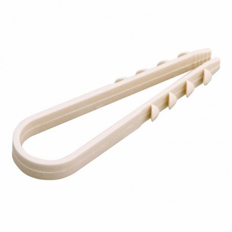 Дюбель-хомут 19-25 мм. круглый. белый. 100 шт.