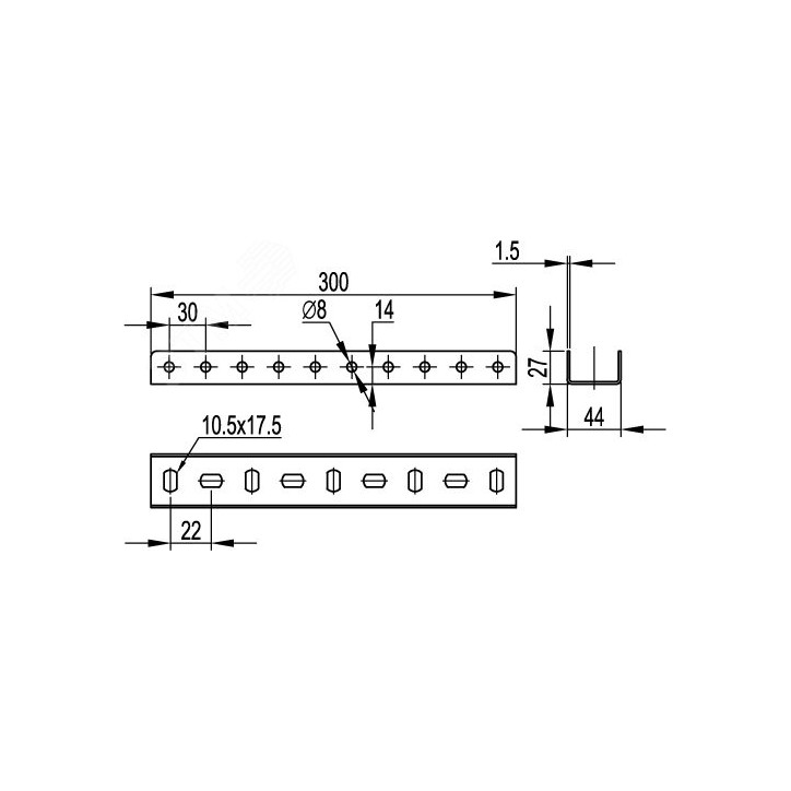 Соединитель П-образного профиля PSL/PSM L300 Соединитель П-образного профиля PSL/PSM L300