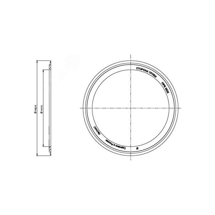 Кольцо резиновое уплотнительное для двустенной трубы D 110мм Кольцо резиновое уплотнительное для двустенной трубы D 110мм