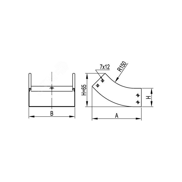 Угол CS 45 вертикальный внутренний 45 градусов 500/80 в комплекте с крепежными элементами и соединительными пластинами Угол CS 45 вертикальный внутренний 45 градусов 500/80 в комплекте с крепежными элементами и соединительными пластинами