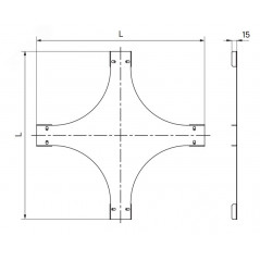 Крышка на ответвитель DPX Х-образный горизонтальный 35х150, в комплекте с крепежными элементами и соединительными пластинами, не