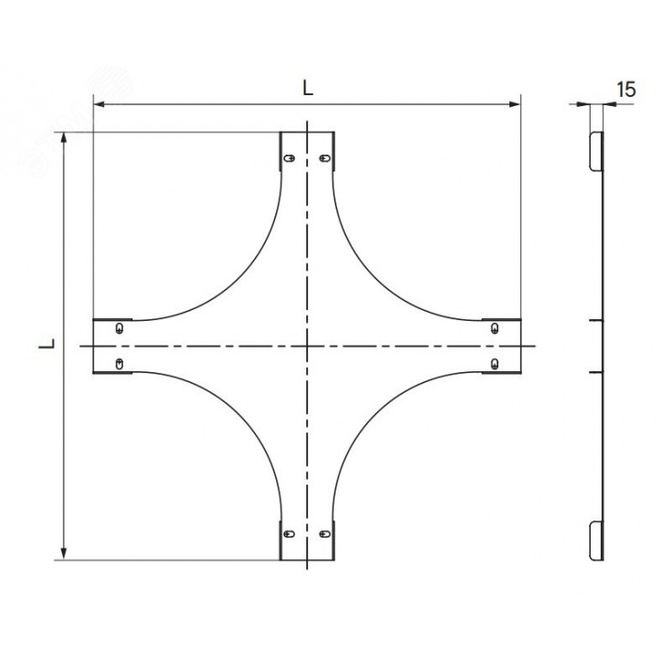 Крышка на ответвитель DPX Х-образный горизонтальный 35х150, в комплекте с крепежными элементами и соединительными пластинами, не