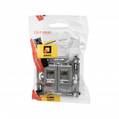 Avanti Компьютерная розетка RJ-45 в стену, кат.6 двойна экранированная Закаленная сталь