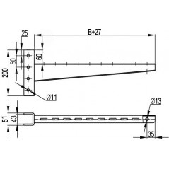 Консоль быстрой фиксации для тяжелых нагрузок 500мм