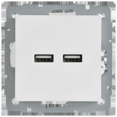 BRITE Розетка USB A+A 5В 3,1А РЮ10-1-БрАБ арктический белый IEK