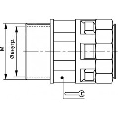 Монтажный комплект муфта труба-коробка DN 36 мм, М50х1,5, полиамид, цвет черный
