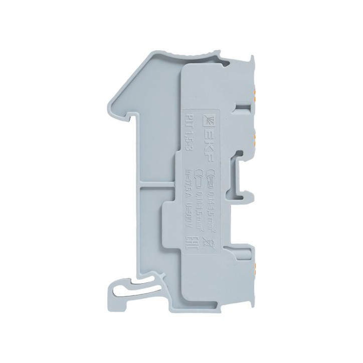 Клеммная колодка пружинная 1,5 Push-in 3 вывода серая Клеммная колодка пружинная 1,5 Push-in 3 вывода серая