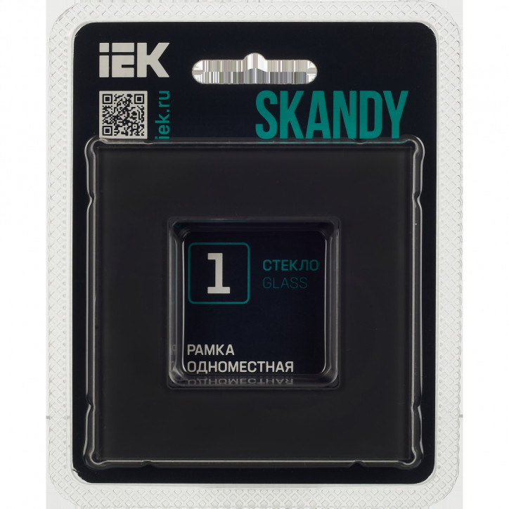 SKANDY Рамка 1-местная SK-F21G стекло графит IEK SKANDY Рамка 1-местная SK-F21G стекло графит IEK