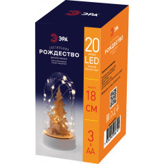Светильник декоративный новогодний Рождество, теплый белый, 20 LED, h 18 см, 3*АА, IP20