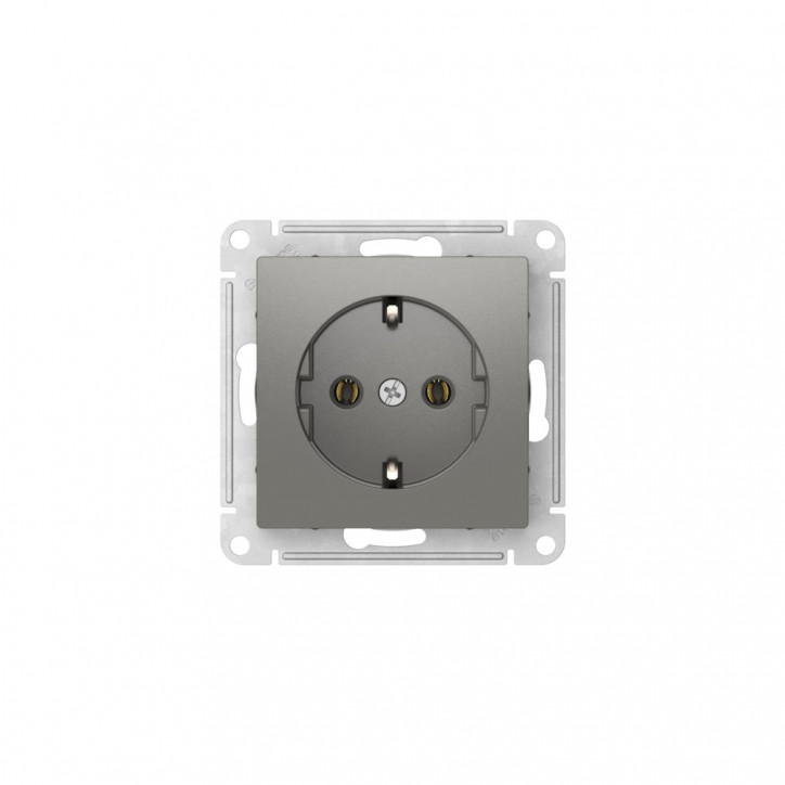 ATLASDESIGN РОЗЕТКА с заземлением, 16А, быстрозажимные клеммы, СТАЛЬ ATLASDESIGN РОЗЕТКА с заземлением, 16А, быстрозажимные клеммы, СТАЛЬ