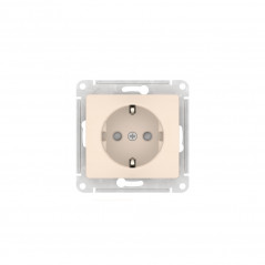 GLOSSA РОЗЕТКА с заземлением со шторками, 16А, быстрозажимные клеммы, БЕЖЕВЫЙ