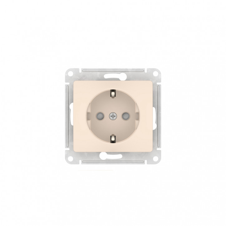 GLOSSA РОЗЕТКА с заземлением со шторками, 16А, быстрозажимные клеммы, БЕЖЕВЫЙ GLOSSA РОЗЕТКА с заземлением со шторками, 16А, быстрозажимные клеммы, БЕЖЕВЫЙ