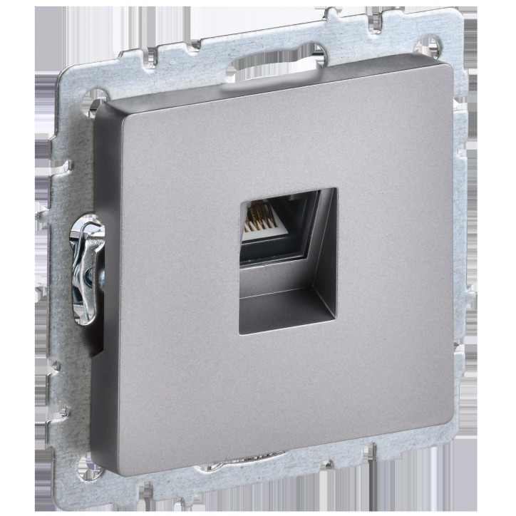 BRITE Розетка компьютерная RJ45 кат.5E РК10-БрС сталь BRITE Розетка компьютерная RJ45 кат.5E РК10-БрС сталь