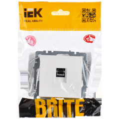 BRITE Розетка компьютерная RJ45 кат.6 РК11-БрЖ жемчуг IEK