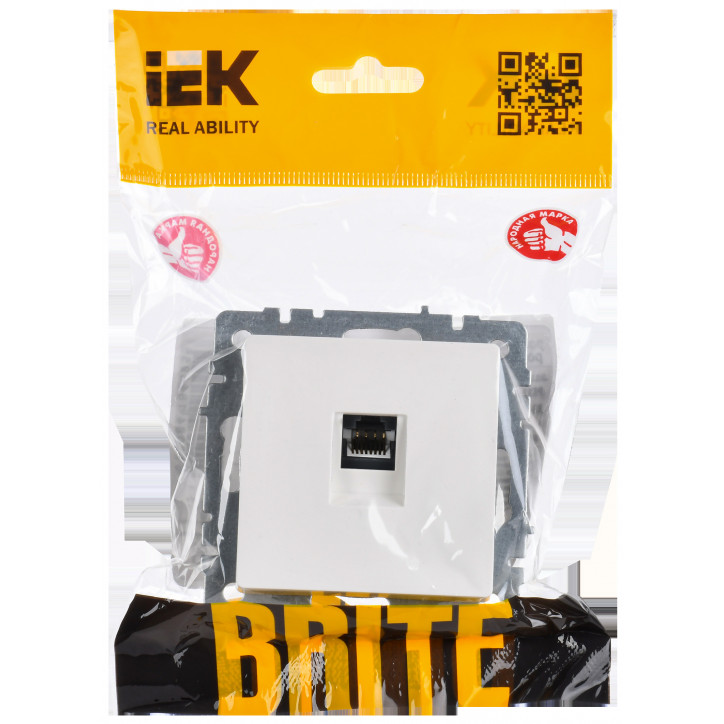 BRITE Розетка компьютерная RJ45 кат.6 РК11-БрЖ жемчуг IEK BRITE Розетка компьютерная RJ45 кат.6 РК11-БрЖ жемчуг IEK