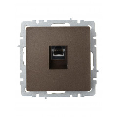 BRITE Розетка компьютерная RJ45 кат.6 РК11-БрТБ темная бронза IEK