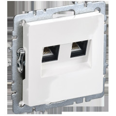 BRITE Розетка компьютерная двойная кат.5E RJ45 РК10-2-БрБ белый