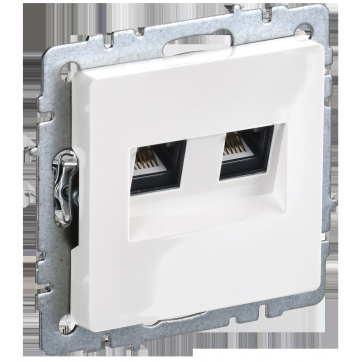 BRITE Розетка компьютерная двойная кат.5E RJ45 РК10-2-БрБ белый BRITE Розетка компьютерная двойная кат.5E RJ45 РК10-2-БрБ белый