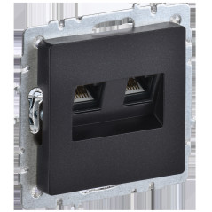 BRITE Розетка компьютерная двойная RJ45 кат.5E РК10-2-БрЧ черный