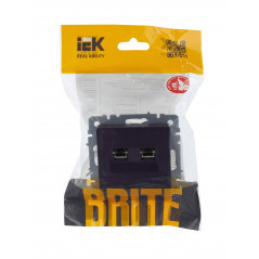 BRITE Розетка компьютерная двойная RJ45 кат.5E РК10-2-БрЧ черный