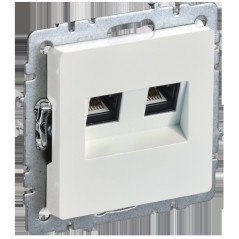 BRITE Розетка компьютерная двойная кат.5E RJ45 РК10-2-БрЖ жемчуг