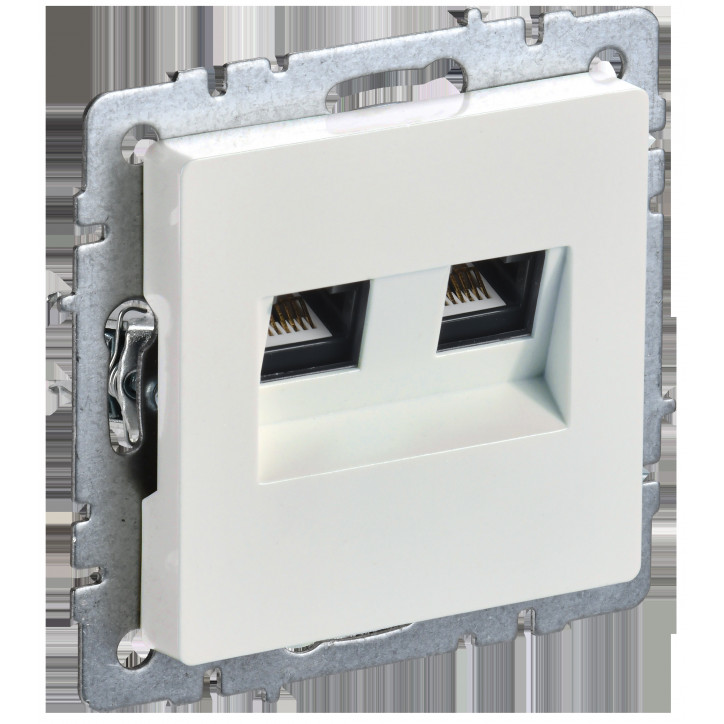 BRITE Розетка компьютерная двойная кат.5E RJ45 РК10-2-БрЖ жемчуг