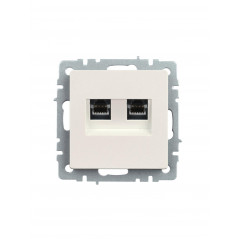 BRITE Розетка компьютерная двойная кат.5E RJ45 РК10-2-БрЖ жемчуг