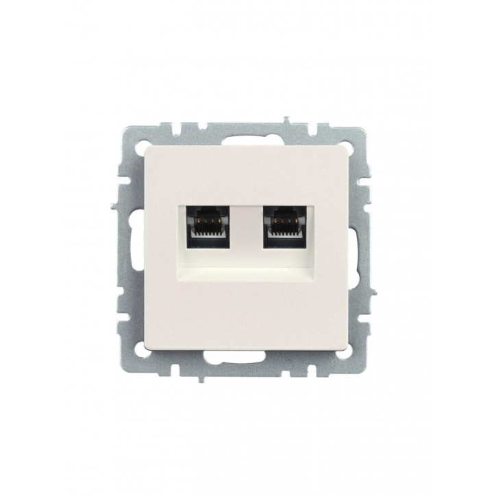BRITE Розетка компьютерная двойная кат.5E RJ45 РК10-2-БрЖ жемчуг