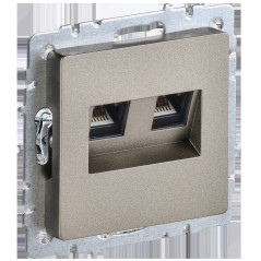 BRITE Розетка компьютерная двойная RJ45 кат.5E РК10-2-БрШ шампань