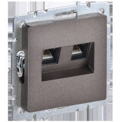 BRITE Розетка компьютерная двойная RJ45 кат.6 РК11-2-БрТБ темная бронза IEK