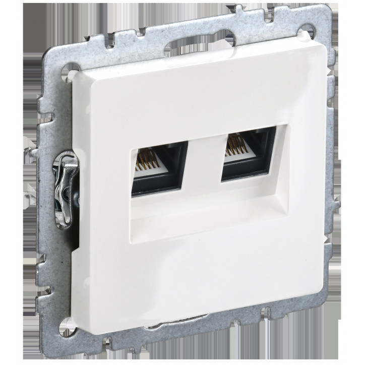 BRITE Розетка двойная RJ11+RJ45 кат.5E РК/Т12-БрБ белый