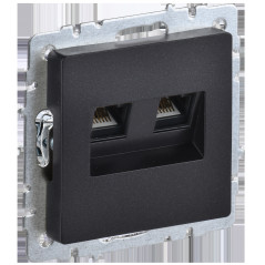 BRITE Розетка двойная RJ11+RJ45 кат.5E РК/Т12-БрЧ черный