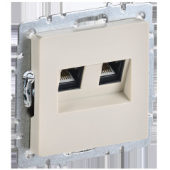 BRITE Розетка двойная RJ11+RJ45 кат.5E РК/Т12-БрКр бежевый