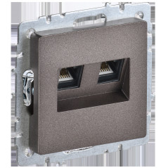BRITE Розетка двойная RJ11+RJ45 кат.5E РК/Т12-БрТБ темная бронза