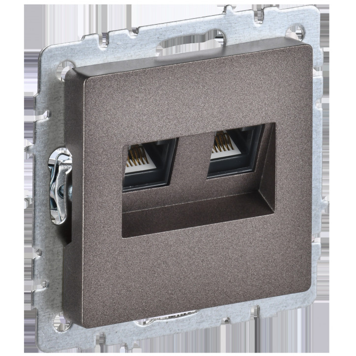 BRITE Розетка двойная RJ11+RJ45 кат.5E РК/Т12-БрТБ темная бронза BRITE Розетка двойная RJ11+RJ45 кат.5E РК/Т12-БрТБ темная бронза