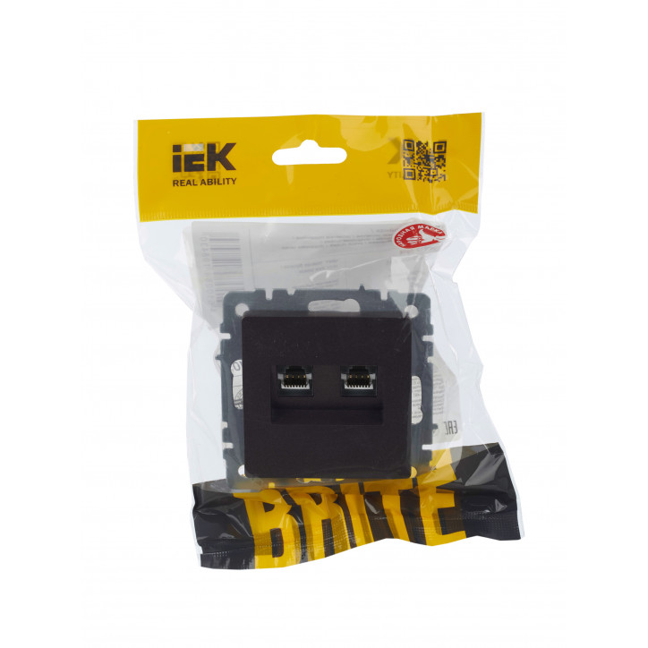BRITE Розетка двойная RJ11+RJ45 кат.5E РК/Т12-БрТБ темная бронза BRITE Розетка двойная RJ11+RJ45 кат.5E РК/Т12-БрТБ темная бронза