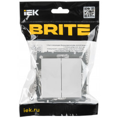 BRITE Выключатель 2-клавишный перекрестный 10А ВС10-2-3-БрБ белый IEK