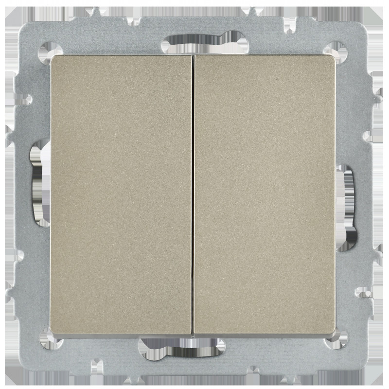BRITE Выключатель 2-клавишный перекрестный 10А ВС10-2-3-БрШ шампань IEK